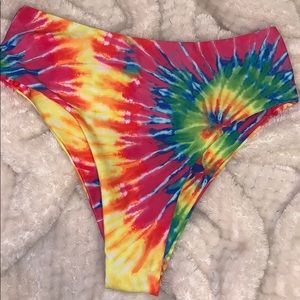 TIE DYE High Waist Bikini Bottoms